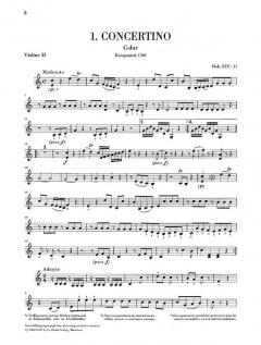 Concertini von Joseph Haydn für Klavier mit zwei Violinen und Violoncello Hob. XIV: 11-13 und XVIII: F2 im Alle Noten Shop kaufen (Stimmensatz)