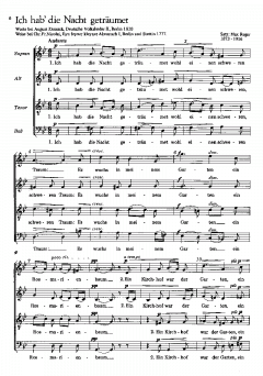 Es waren zwei Königskinder; Ich hab' die Nacht geträumet (Max Reger) 