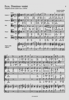 Ecce Dominus veniet; Anonymus: Hosianna (Jacob Gallus) 