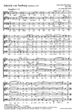 Salentin von Isenburg, Der Schelm von Bergen (Joseph Gabriel Rheinberger) 