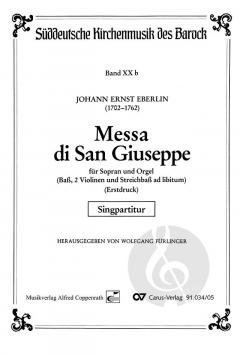 Messa di San Giuseppe von Johann Ernst Eberlin 