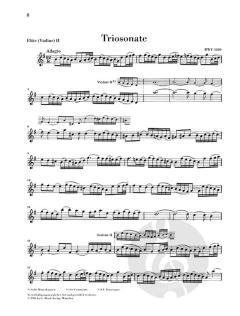 Triosonate BWV 1039 von Johann Sebastian Bach für zwei Flöten und Basso continuo (mit rekonstruierter Fassung für zwei Violinen) im Alle Noten Shop kaufen