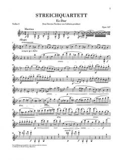 Streichquartett Es-dur op. 127 von Ludwig van Beethoven im Alle Noten Shop kaufen (Stimmensatz) - HN740