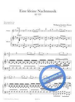 Eine kleine Nachtmusik KV 525 von Wolfgang Amadeus Mozart für Violine und Klavier im Alle Noten Shop kaufen