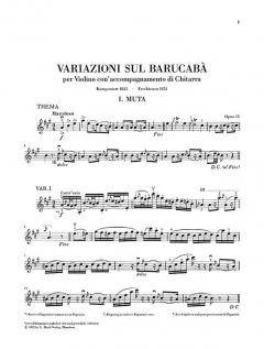 60 Variationen über Barucabà von Niccolò Paganini für Violine und Gitarre op. 14 im Alle Noten Shop kaufen