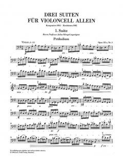 3 Suiten für Violoncello solo op. 131c von Max Reger im Alle Noten Shop kaufen