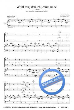 Wohl mir, dass ich Jesum habe, OrgelP (J.S. Bach) 