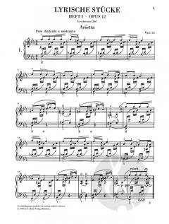Lyrische Stücke op. 12 Heft 1 von Edvard Grieg 