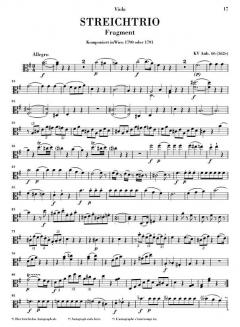 Streichtrio Es-Dur KV 563 von Wolfgang Amadeus Mozart im Alle Noten Shop kaufen (Stimmensatz)