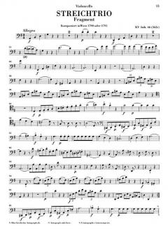 Streichtrio Es-Dur KV 563 von Wolfgang Amadeus Mozart im Alle Noten Shop kaufen (Stimmensatz)