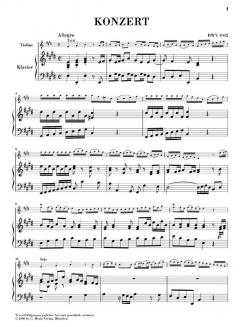 Konzert E-Dur BWV 1042 von Johann Sebastian Bach für Violine und Orchester im Alle Noten Shop kaufen