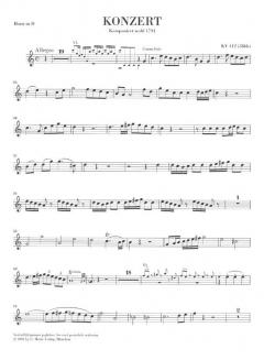 Hornkonzert Nr. 1 D-Dur KV 412/514 von Wolfgang Amadeus Mozart für Horn und Orchester