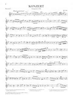 Konzert Nr. 4 Es-Dur KV495 von Wolfgang Amadeus Mozart für Horn und Orchester (mit Es- und F- Stimme)