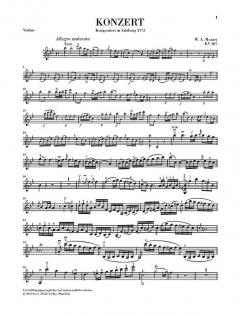 Violinkonzert Nr. 1 B-Dur KV 207 von Wolfgang Amadeus Mozart im Alle Noten Shop kaufen