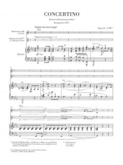 Concertino op. 26 von Carl Maria von Weber für Klarinette und Orchester im Alle Noten Shop kaufen