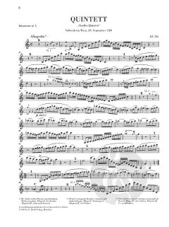 Klarinettenquintett A-dur KV 581 und Fragment KV Anh. 91 (516c) (W.A. Mozart) 