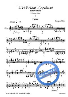 Tres Piezas Populares für Sologitarre von Ezequiel Diz 