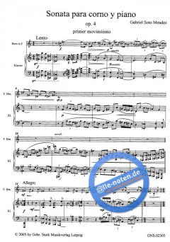 Sonata para Corno y piano Op.4 von Gabriel Soto Mendez für Horn und Klavier
