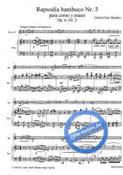 Rapsodia Bambuco No.3 von Gabriel Soto Mendez für Horn und Klavier
