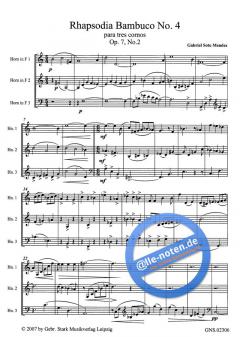 Rapsodia Bambuco Nr.4 para tres cornos von Gabriel Soto Mendez für 3 Hörner