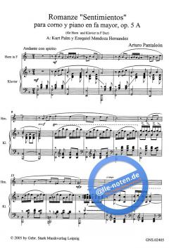 Romanza 'Sentimientos' Op.5 von Arturo Pantaleón für Horn und Klavier