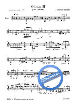 Glosas III für Solo Gitarre von Manuel Carcache 