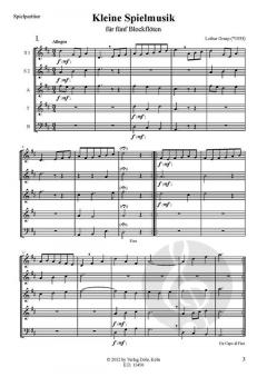 Kleine Spielmusik für fünf Blockflöten (Lothar Graap) 