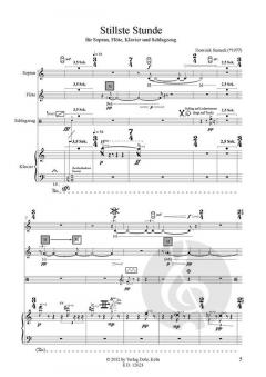 Stillste Stunde für Sopran, Flöte, Klavier und Schlagzeug (2001) (Dominik Susteck) 