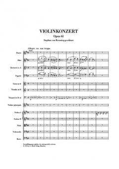 Violinkonzert D-Dur op. 61 von Ludwig van Beethoven für Violine und Orchester im Alle Noten Shop kaufen