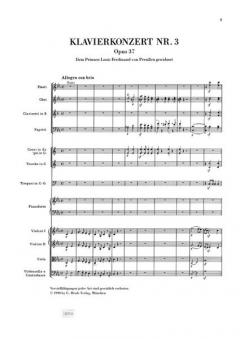 Konzert Nr. 3 c-Moll op. 37 von Ludwig van Beethoven für Klavier und Orchester im Alle Noten Shop kaufen