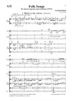 Folk Songs für Mezzosopran und Orchester von Luciano Berio im Alle Noten Shop kaufen