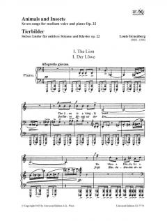 Tierbilder op. 22 von Louis Gruenberg 