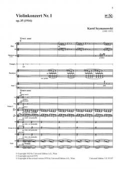 Konzert Nr. 1 op. 35 von Karol Szymanowski 