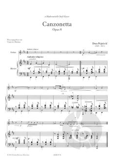Canzonetta opus 8 von Dora Pejacevic 
