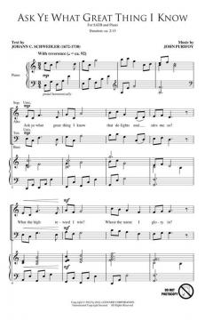 Ask Ye What Great Thing I Know (John Purifoy) 