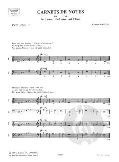 Carnets de notes Vol.1 von Claude Pascal 