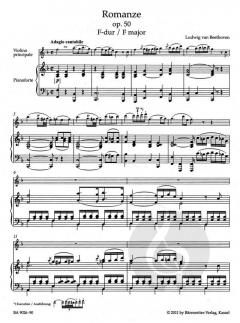 Romanzen in F-Dur und G-Dur von Ludwig van Beethoven für Violine und Orchester op. 50, 40 im Alle Noten Shop kaufen