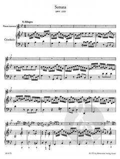 Sonate g-Moll BWV 1020 von Johann Sebastian Bach für Flöte und obligates Cembalo (Klavier) im Alle Noten Shop kaufen
