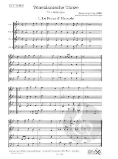 Venezianische Tänze (um 1540) für 4 Bassgeigen von Franz Pillinger 