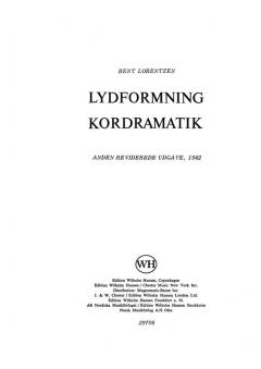 Lydformning Og Kordramatik (Bent Lorentzen) 