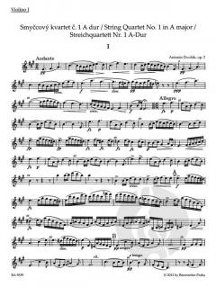 Streichquartett Nr. 1 in A-Dur op. 2 von Antonín Dvorák im Alle Noten Shop kaufen (Stimmensatz)