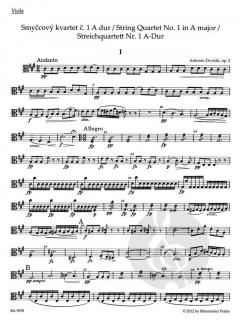 Streichquartett Nr. 1 in A-Dur op. 2 von Antonín Dvorák im Alle Noten Shop kaufen (Stimmensatz)