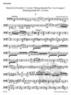 Streichquartett Nr. 1 in A-Dur op. 2 von Antonín Dvorák im Alle Noten Shop kaufen (Stimmensatz)