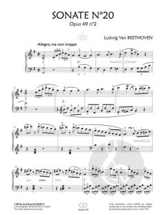 Sonata 20 Opus 49 No2 Sol Majeur von Ludwig van Beethoven 