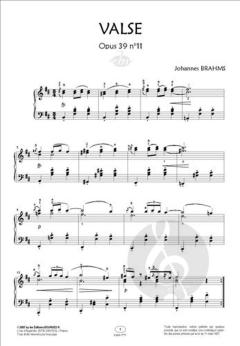 Valse No10 Opus 39 Sol Majeur von Johannes Brahms 