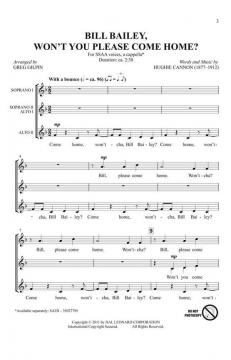 Bill Bailey, Won't You Please Come Home? (Hughie Cannon) 