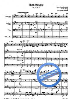 Humoresque op. 10 Nr. 2 von Pjotr Iljitsch Tschaikowski für Violoncello und Streichtrio im Alle Noten Shop kaufen