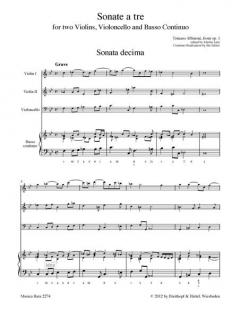 3 Sonaten aus 'Sonate à tre op. 1': Nr. 10-12 (Tomaso Albinoni) 