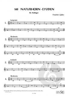 140 Naturhorn-Etüden für Anfänger von Friedrich Gabler für Horn