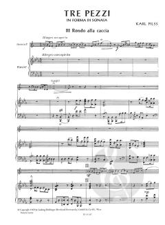 Tre pezzi in forma di Sonata 3 von Karl Pilss für Horn und Klavier